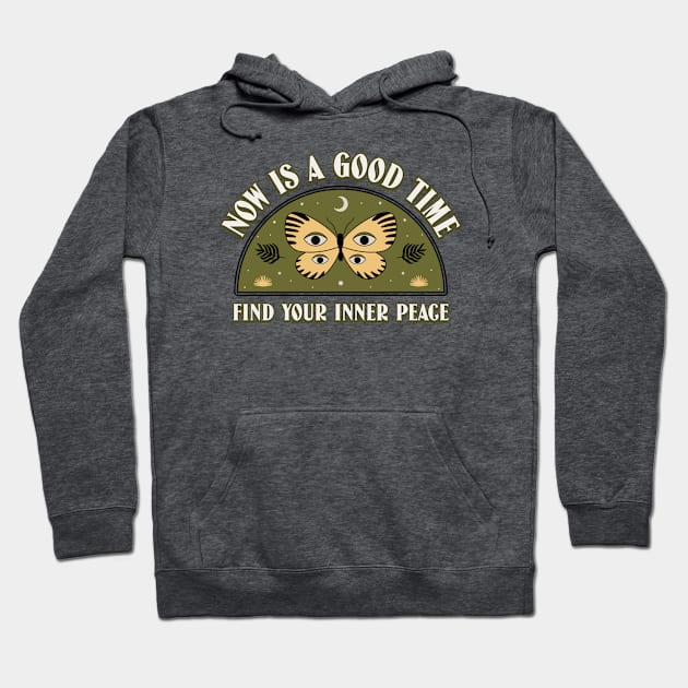 Inner Peace Moth Esoteric Hoodie by Tip Top Tee's